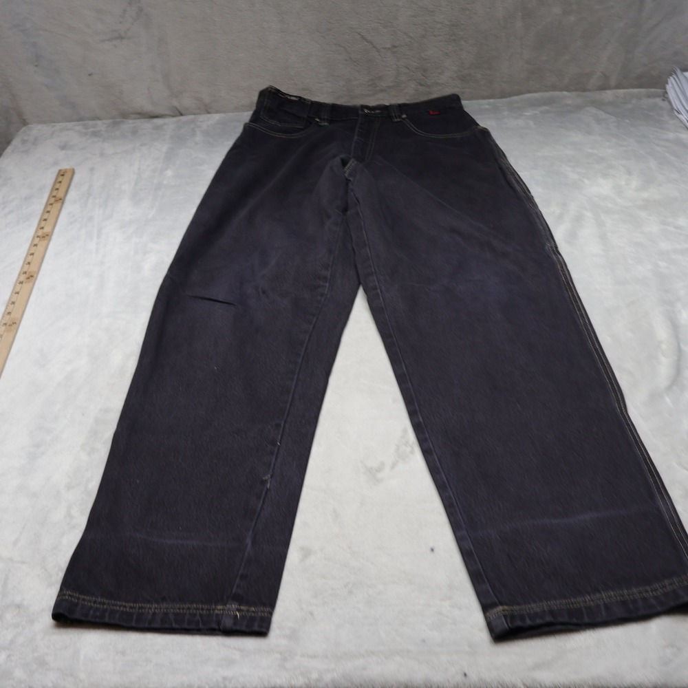 FUBU Pants Men 32x34 Black Denim Baggy Relaxed Fit Casual Outdoor Y2K VTG 30x34